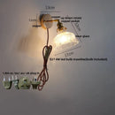 Axyaa Copper Base LED Wall Sconce, Pull Chain Switch, Clear Glass, Nordic Modern Rotation
