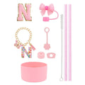 Axyaa 10pcs Tumbler Accessories Set: Straw, Cover, Cap, Boot, Stopper, Keychain, Charm