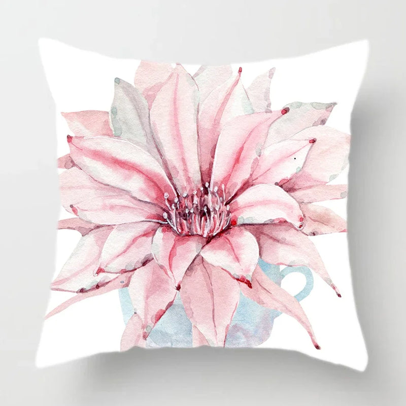 Axyaa Watercolor Cactus Flower Pillow Case 45x45cm