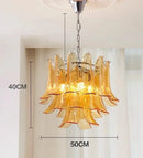 Axyaa Glass Petal Chandelier: Modern Luxury Pendant for Dining Living Bedroom