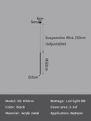 Axyaa LED Pendant Lights: Modern Minimalist Longer Chandeliers for Bedroom, Living Room, Bar