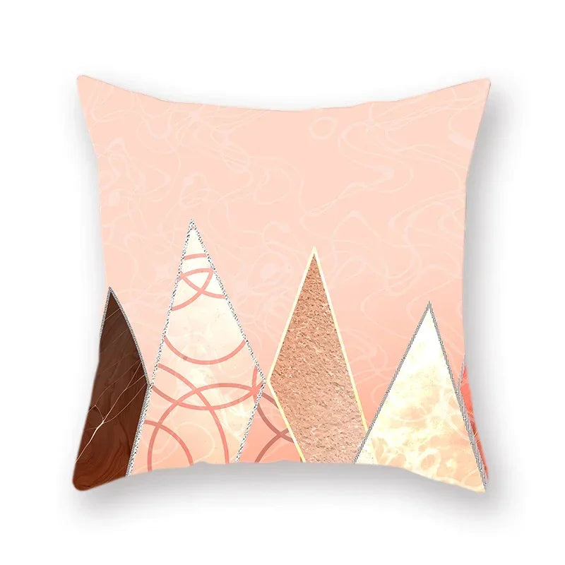 Geometric Marble Print Cushion Cover 45x45cm for Home Decor by Axyaa