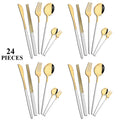Axyaa 24-Piece Silver Stainless Steel Kitchen Tableware Set