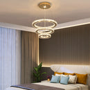 Modern Crystal Pendant Light Axyaa Gold Chrome Ceiling Chandelier with Remote Control