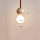 Axyaa Yellow Travertine Bedside Chandelier: Retro Japanese Minimalist Pendant Lights