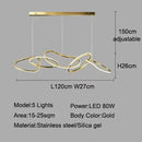 Axyaa LED Pendant Light Stainless Steel Modern Chandelier for Dining Kitchen Island