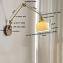 Axyaa Ceramic Copper LED Wall Lamps with Pull Chain Switch for Bathroom Bedroom Living Room