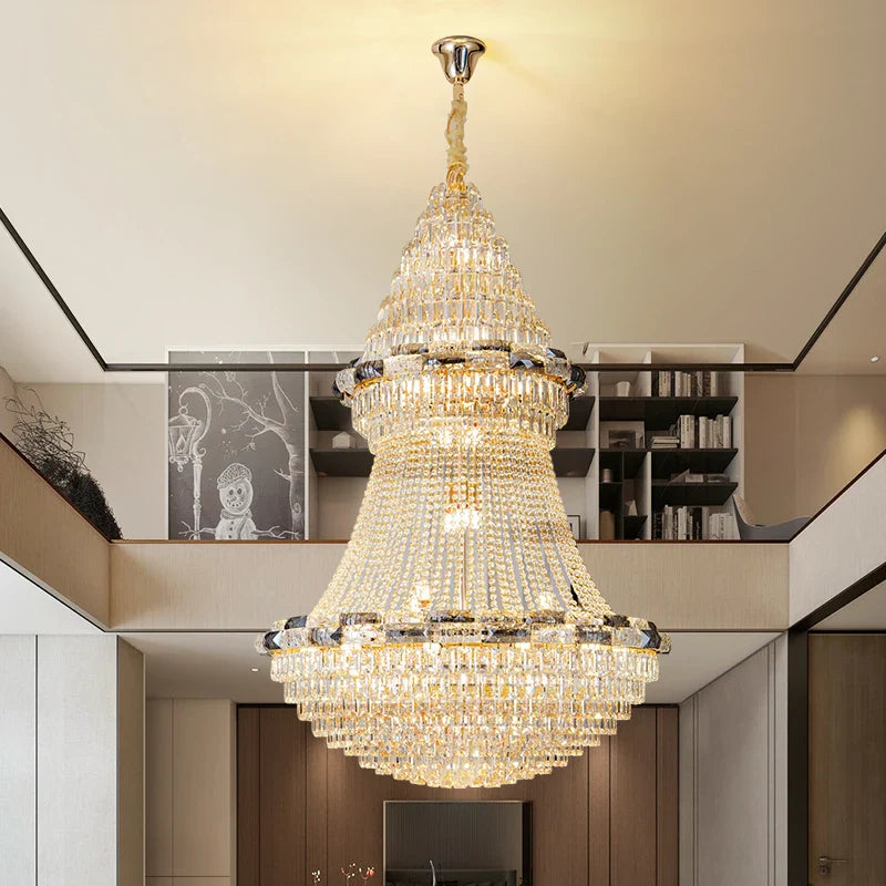 Axyaa Crystal Chandelier: Elegant European Luxury Lighting for Chic Living Spaces