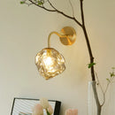 Axyaa Brass Vintage Glass LED Wall Sconce Bedroom Living Room Light