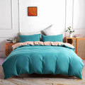 Axyaa Microfiber Duvet Cover Set Solid Color Comfortable Quilt Cover King Twin