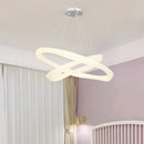 Axyaa White Ring LED Pendant Chandelier for Modern Home Decor and Indoor Lighting