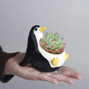 Axyaa Cartoon Penguin Ceramic Flower Pot for Succulents and Plants