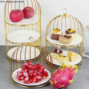 Axya Double Layer Cake Stand & Fruit Tray with Wrought Iron Display Stand