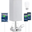 Axyaa LED Desk Lamp with Touch Control, USB-C+A Port, Dual AC Outlets, Rechargeable Battery