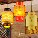 Axyaa Sheepskin Pendant Lights: Chinese Style, Retro Home Decor for Living Room, Dining Room.