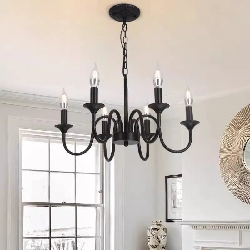 Axyaa Rustic Iron Candle Chandelier for Home, Kitchen, Living Room, Dining Room, Hotel