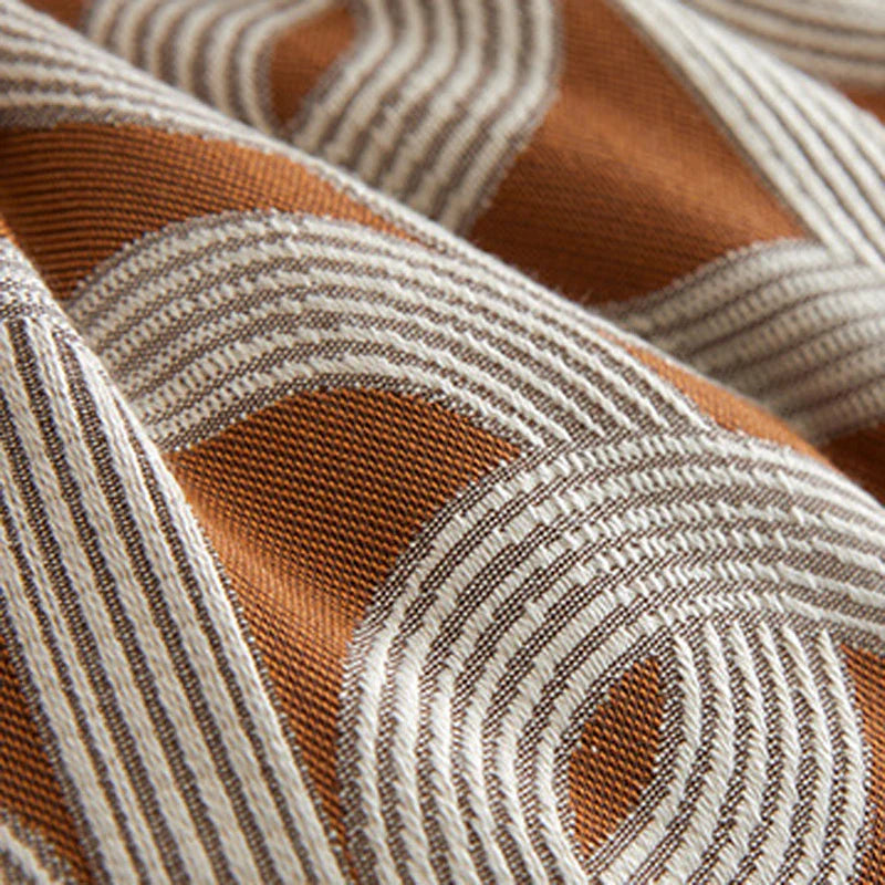 Axyaa Coffee Geometric Patterns Pillowcase - Modern Simplicity for Living Room Sofa
