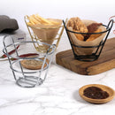 Axyaa French Fries Cone Basket Holder Set - Food Display Rack with Dip Dishes & Chicken Snack Bowl