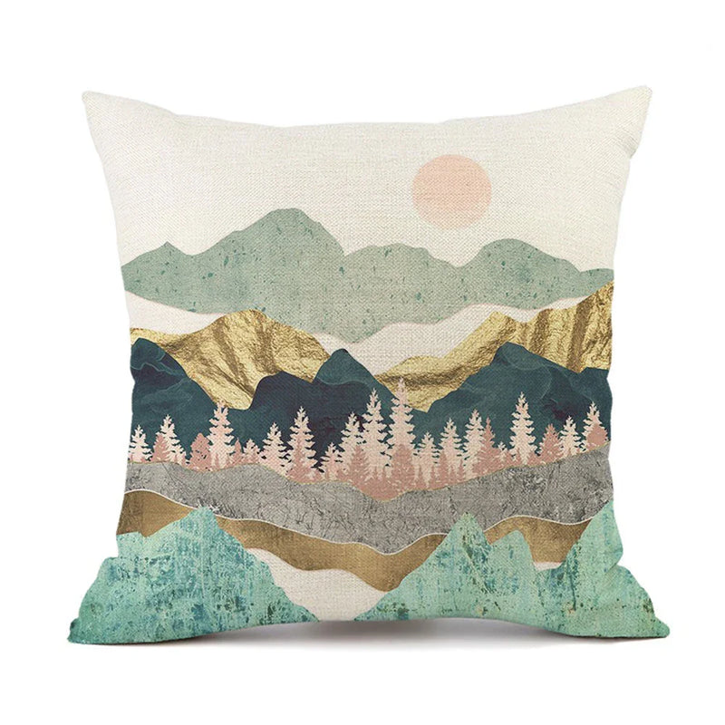 Axyaa Sunset Cactus Desert Cushion Cover - Home Decor Sofa Pillow Case