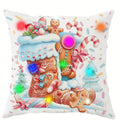 Axyaa Gingerbread Man Train Cabin Luminous Pillowcase - Christmas Party & Home Decor Gift