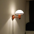 Axyaa Mushroom LED Wall Light with Wooden Acrylic Lampshade for Home Decor