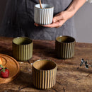 Axyaa Ceramic Tea Cup - Japanese Style Striped Coffee Mug 180ml Mug Drinkware