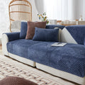 Axyaa Plush Sofa Cover Soft Solid Color Seat Cushion Home Decor