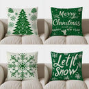 Axyaa Christmas Tree & Snowflake Pattern Pillow Cover - Sofa Bedroom Car Decor