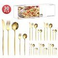Axyaa 30-Piece Stainless Steel Cutlery Set for Dining Banquets