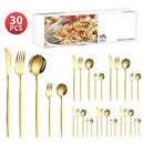 Axyaa 30-Piece Stainless Steel Cutlery Set for Dining Banquets