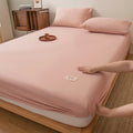Axyaa Waterproof Washed Cotton Fitted Sheet Set