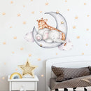 Axyaa Elephant Giraffe Kids Room Animal Wall Stickers Moon Child Decor