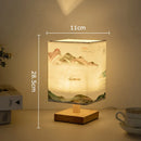 Axyaa Red Plum Fabric Landscape LED Table Lamp