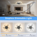 Axyaa 6-Speed Ceiling Fan with LED Light, 3-Color Wind, Home Decoration