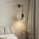 Axyaa Wood Yellow Stone Shade Wall Light with Pull Chain Switch