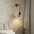 Axyaa Wood Yellow Stone Pull Chain Wall Light with Adjustable Wire, LED Indoor Bedroom Lamp