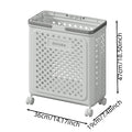 Yoga Mat Storage Basket & Collapsible Laundry Bin with Wheels by Axyaa
