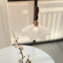 Axyaa Vintage LED Pendant Lamp with Walnut Handle & Clear Glass Shade