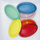Axyaa French Rainbow Ceramic Elliptical Plate 25cm - Light Stoneware Shallow Dish