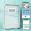 Axyaa Double-layer Mesh Zipper Stationery Organizer: Large Capacity School Office Supplies Bag
