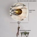 Axyaa Round Stone Shade LED Wall Lamp for Luxurious Living Room