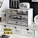 Axyaa Acrylic Stackable Drawer Organizer for Office School Desktop Storage.