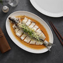 Axya Oval Fish Plate - Creative Ceramic Sushi Snack Dessert Dish