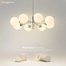 Silver Glass Ball Chandelier for Nordic Living Room - Axyaa Interior Lighting