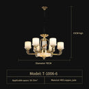 Axyaa Luxury Jade Copper Chandelier for Living Room Dining Hall Villa