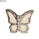 Axyaa Butterfly Ceramic Vase: Silver-Plated Floral Room Decor & Table Centerpiece