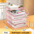 Axyaa Stackable Tray Organizer Set for Desk with Paper, Letter, Accessories - Black