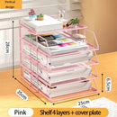 Axyaa Stackable Tray Organizer Set for Desk with Paper, Letter, Accessories - Black