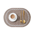 Axyaa Oval Blue Placemats Set for Dining and Kitchen Decor - Non-Slip Table Mats