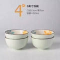Axyaa Daisy Ceramic Rice Bowls Set